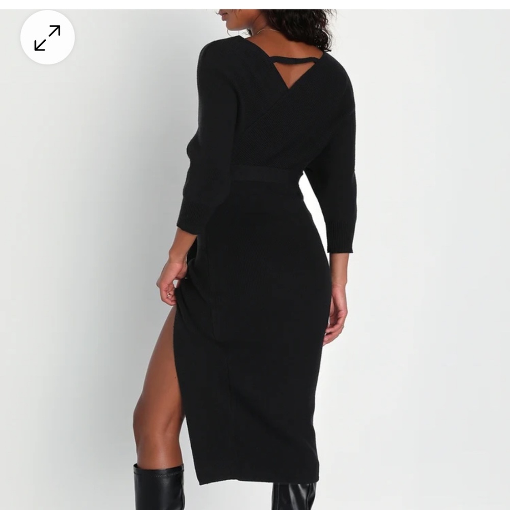 Lulus Black midi sweater dress size XS